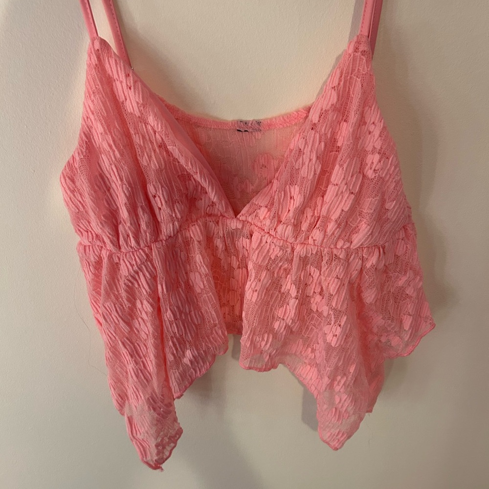 Pink Lace Sleeveless Top